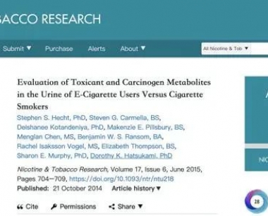 电子烟无二手烟问题，美疾控中心科学家公布新证据