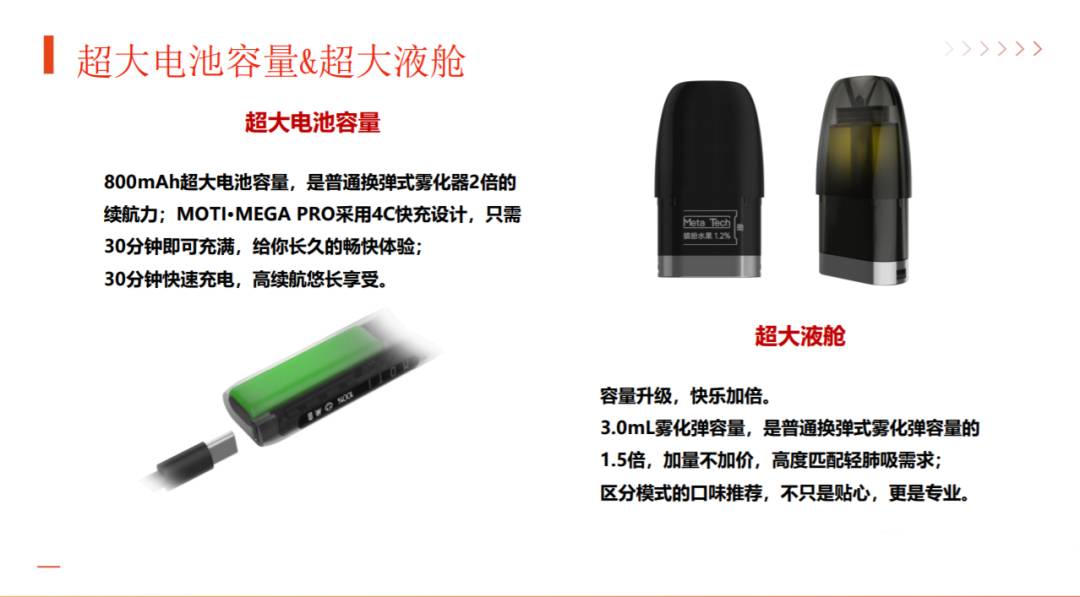 moti魔笛MEGA Pro电子烟的烟弹与电池容量是多少？ - 第1张