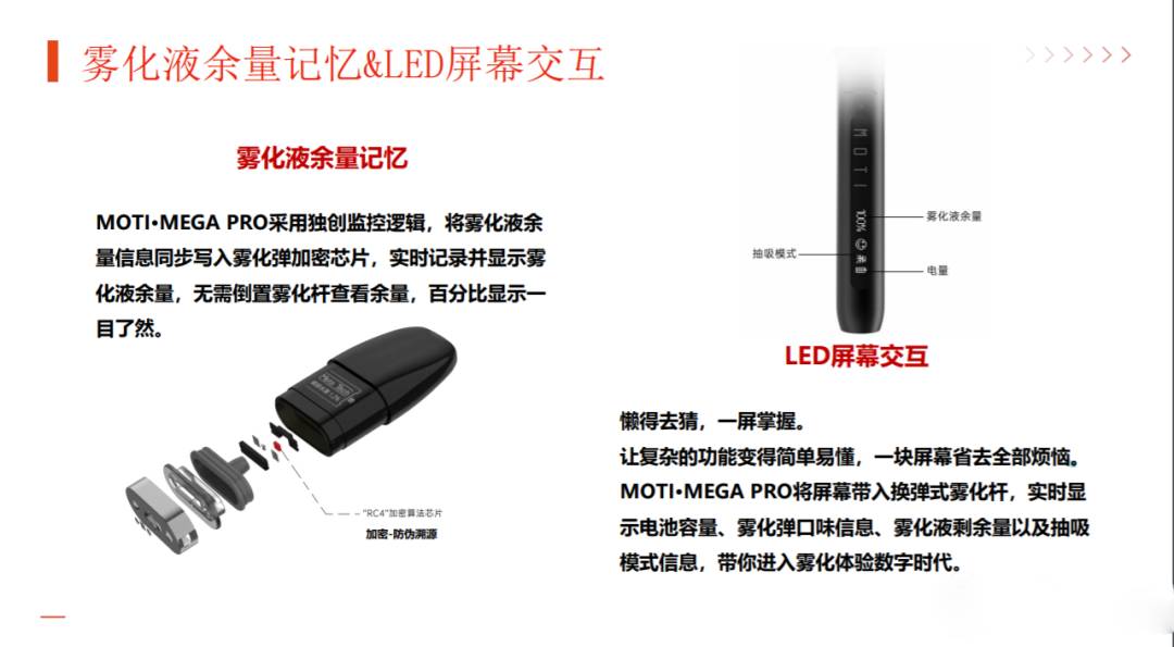 moti魔笛MEGA Pro电子烟：LED屏幕交互与烟弹烟液余量记忆