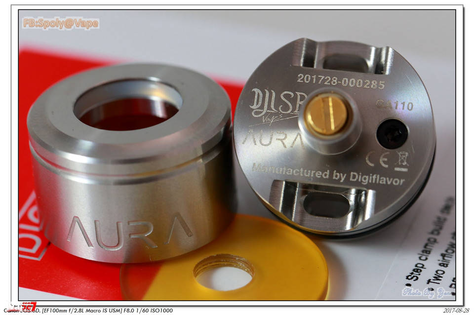 湛黄色的灵光–Digiflavor Aura RDA电子烟雾化器设备评测